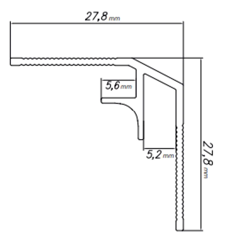 Narożnik wewnętrzny Modee SILVER A1 2800mm, 5905167882702
