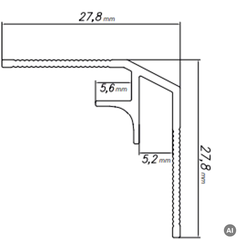Narożnik wewnętrzny Modee SILVER A1 2800mm, 5905167882702