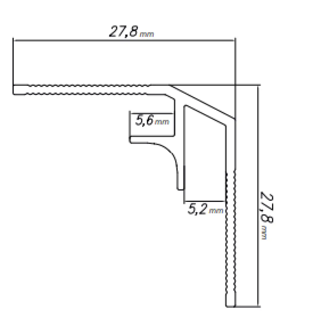 Narożnik wewnętrzny Modee BLACK MATT A4 2800mm, 5905167882726, Narożnik wewnętrzny, Modee Akcesoria do paneli ściennych, Modee
