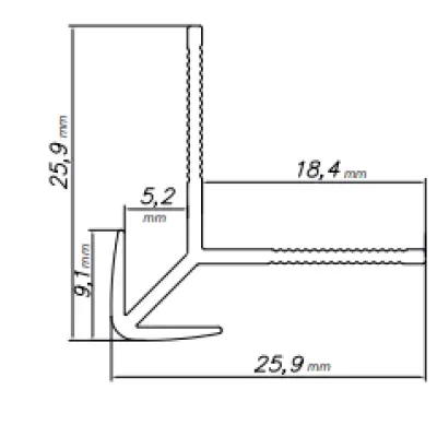 Narożnik zewnętrzny Modee BLACK MATT A4 2800mm, 5905167882757