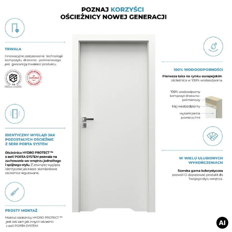 Ościeżnica Wodoodporna Hydro Protect regulowana A 80-120 z
