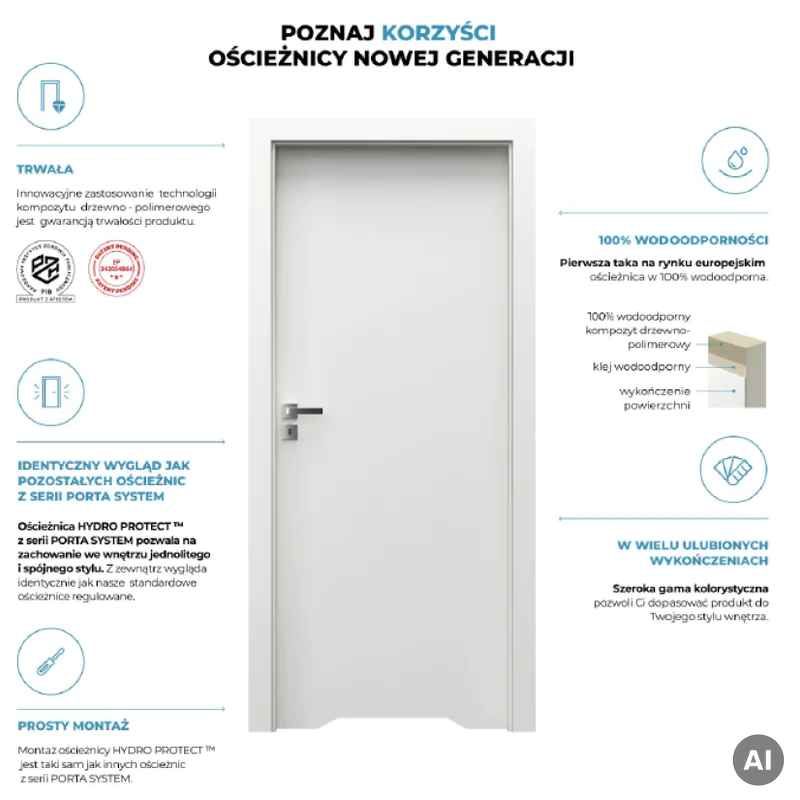 Ościeżnica Wodoodporna Hydro Protect regulowana A 80-120 z