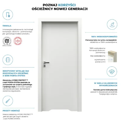 Ościeżnica Wodoodporna Hydro Protect regulowana C 120-160 z kątownikiem 60 mm 80 Lewa Przylgowa, OPWC6C0L08DBI0SZ36C000