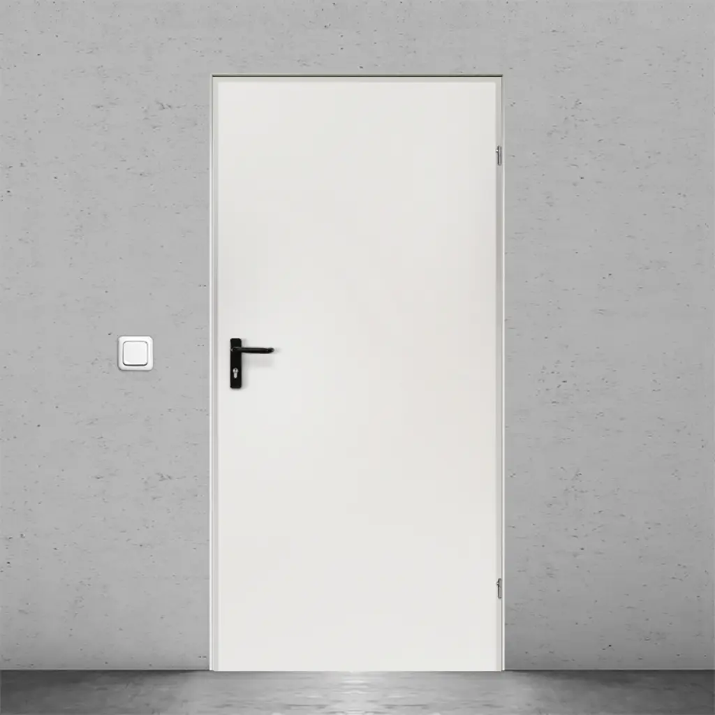 Drzwi techniczne stalowe 80 cm prawe Ecouni, T40 URAN 2 BIAŁY/80 PRAWE, Drzwi zewnętrzne, Ecouni, Domoferm