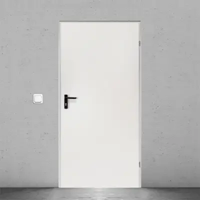 Drzwi techniczne stalowe 80 cm prawe Ecouni, T40 URAN 2 BIAŁY/80 PRAWE