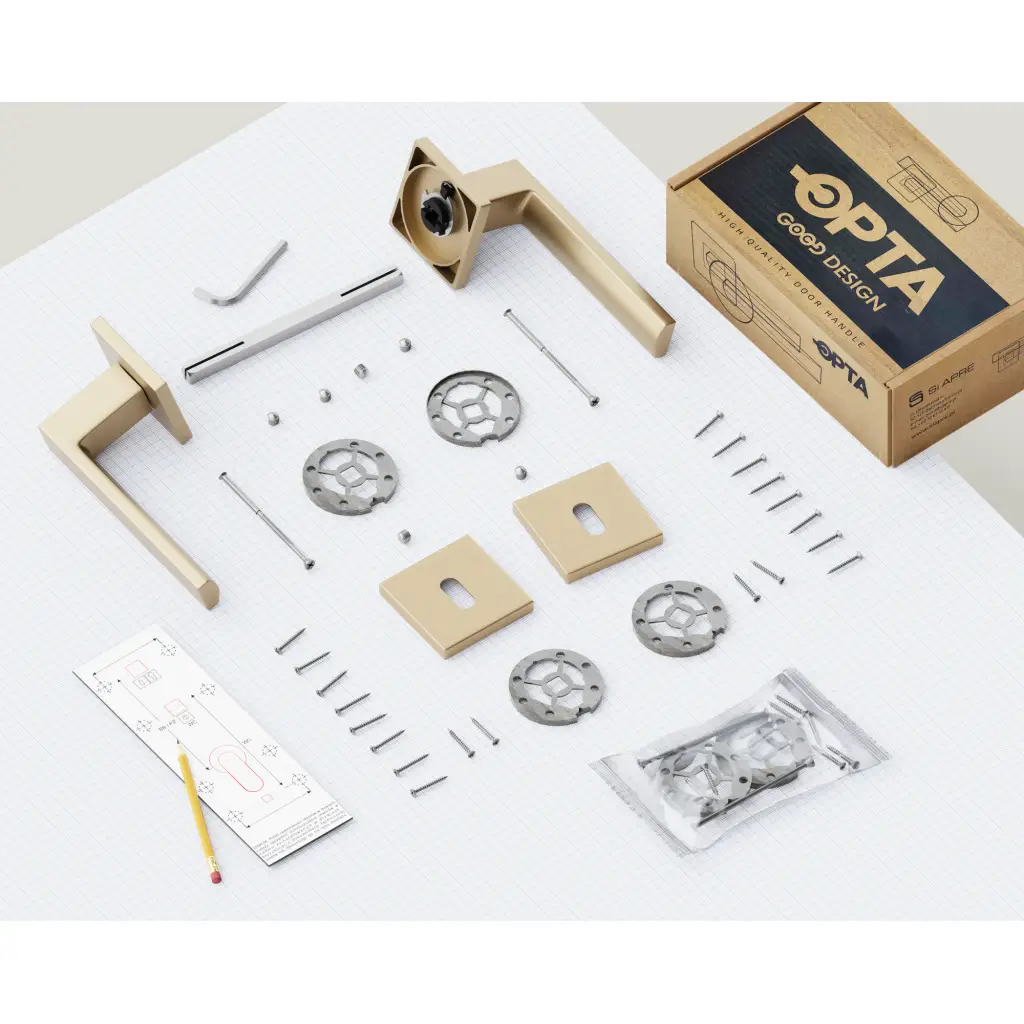 Rozety kwadratowe pod klucz pokojowy QR59 Złota anoda, 5907609716132, Rozeta kwadratowa, Si Apre, Si Apre