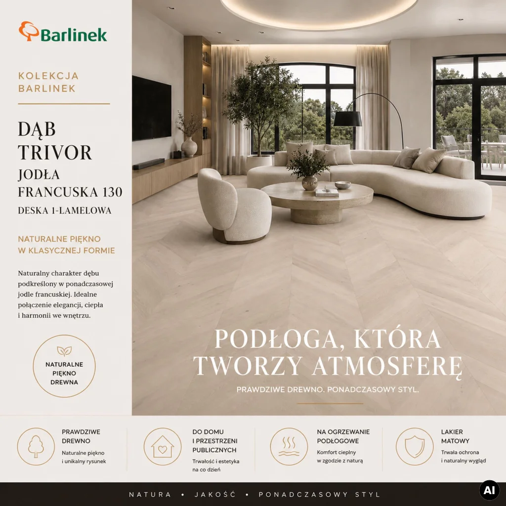 Podłoga drewniana Dąb Trivor Jodła Francuska 14 mm, 1WV000002, Deska barlinecka, Classico Line - Jodła Francuska, Barlinek