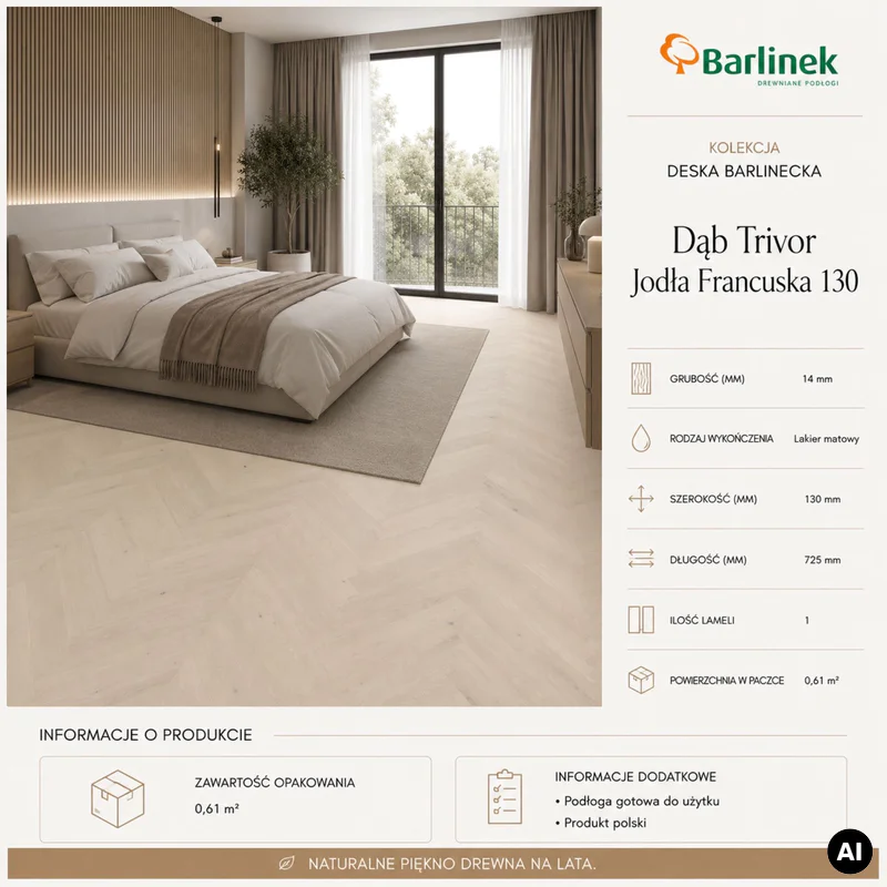 Podłoga drewniana Dąb Trivor Jodła Francuska 14 mm, 1WV00