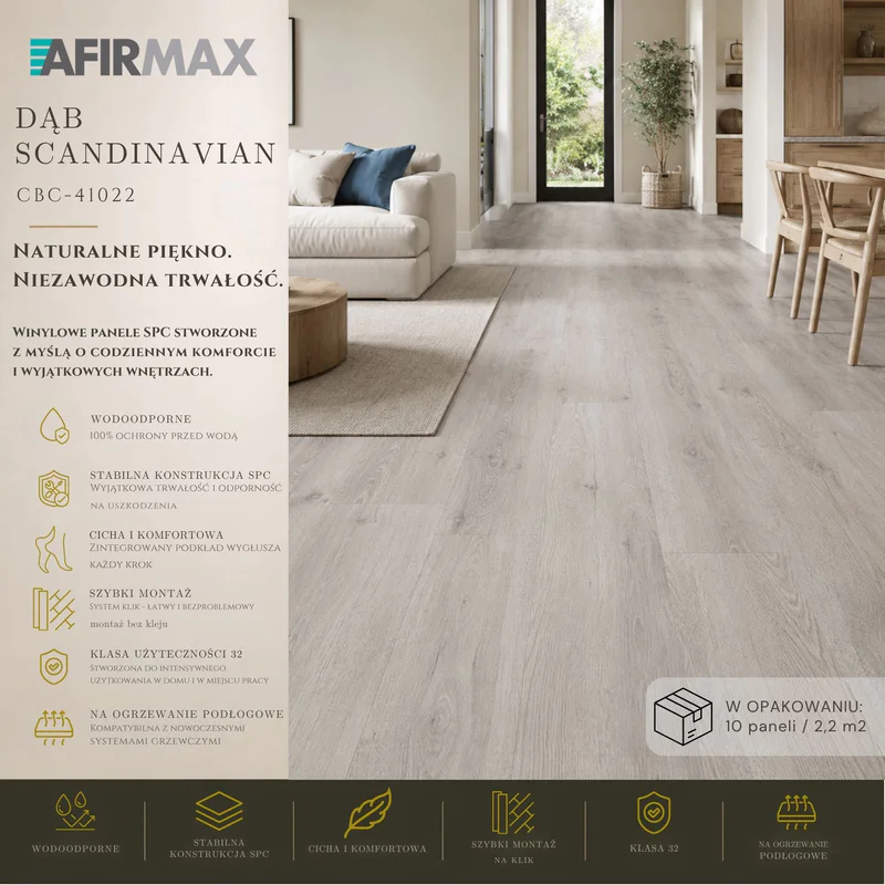 Panele Winylowe SPC LVT Dąb Scandinavian CBC 41022 Klasa 32
