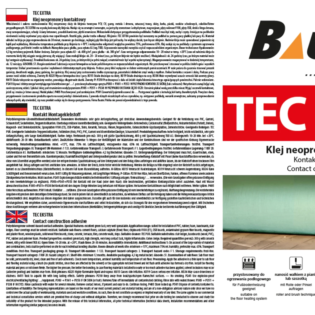 Klej do winyli Łazienka TEC EXTRA 4.3kg 859B1545, TEC EXTRA, Kleje, Bautec