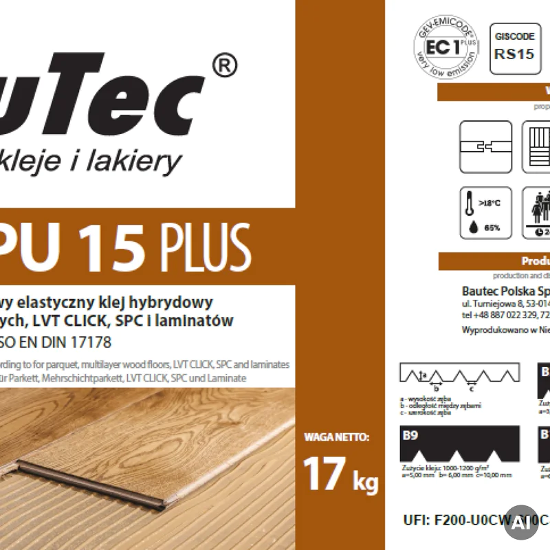 Klej do drewna BauTec TEC SPU 15 PLUS 17kg, TEC SPU-15P - 5