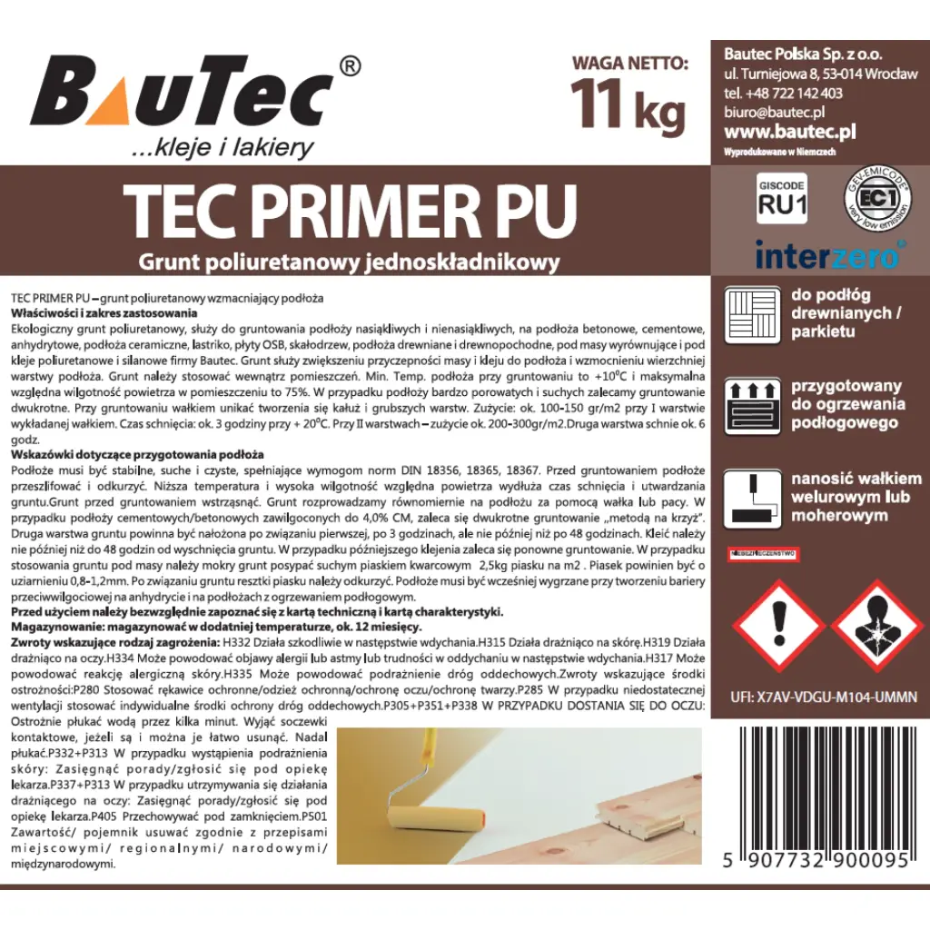 Grunt BauTec PRIMER PU Fast 11 kg TEC PRIM11, Grunt, Grunty, Bautec
