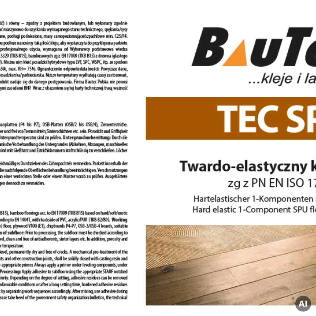 Klej do podłóg hybrydowych BauTec 18kg, TEC SPU, Klej, Kleje, Bautec