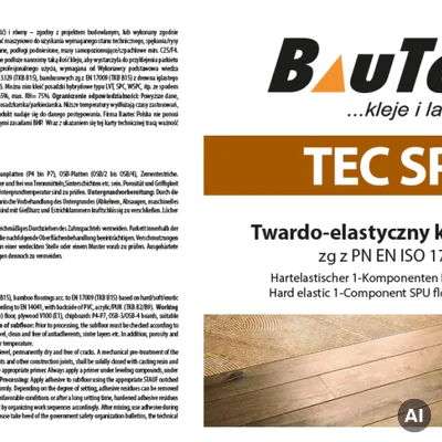 Klej do podłóg hybrydowych BauTec 18kg, TEC SPU