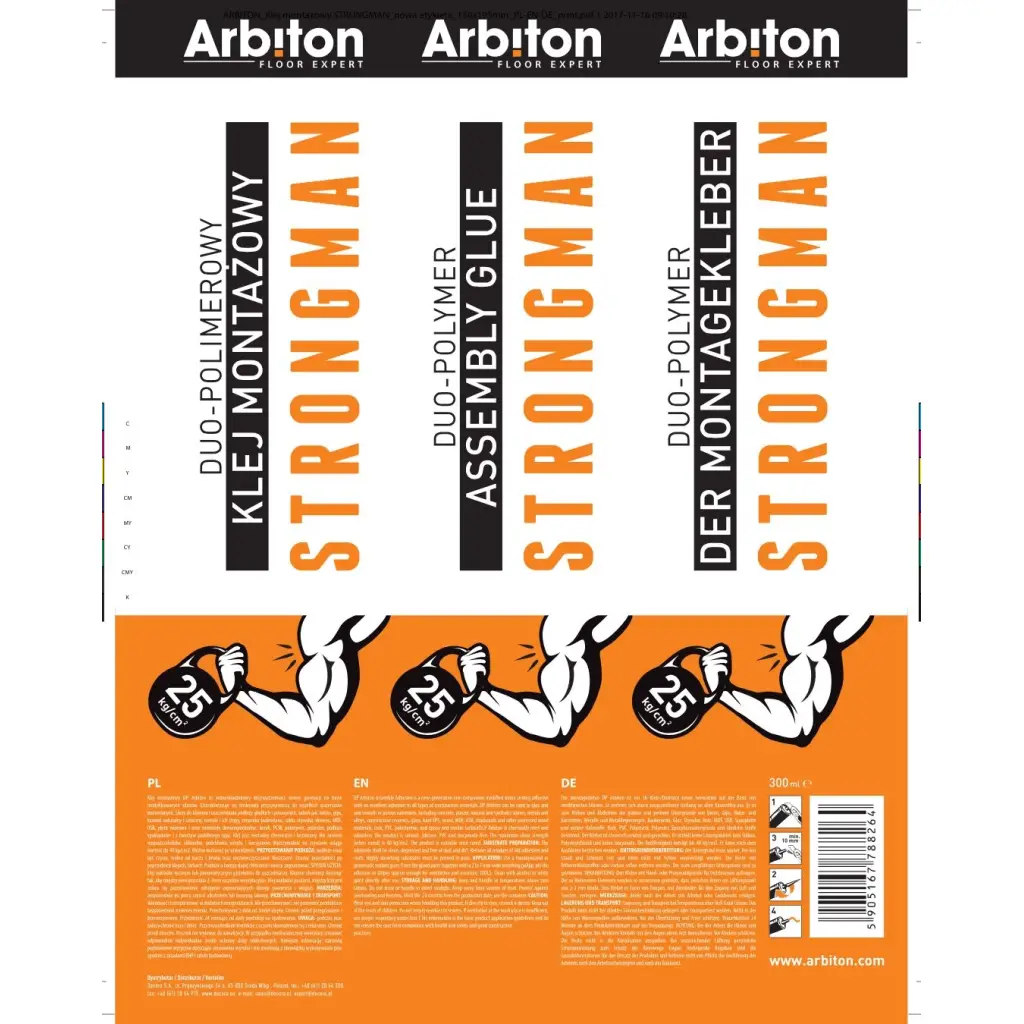 Klej montażowy Arbiton Strongman 300 ml 5905167788264, Klej montażowy, Arbiton, Arbiton