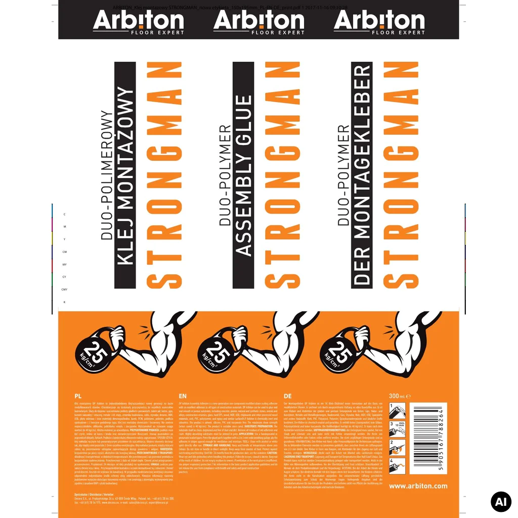 Klej montażowy Arbiton Strongman 300 ml 5905167788264, Klej montażowy, Arbiton, Arbiton