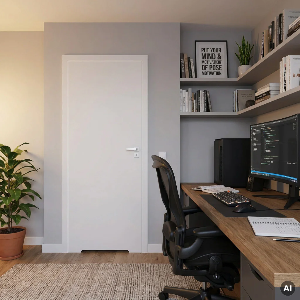 Drzwi Porta VECTOR Premium T WC Lewe 80cm bezprzylgowe, SPAPMT0L08UBIWAYU0H000, Drzwi wewnętrzne, PORTA VECTOR PREMIUM, PORTA