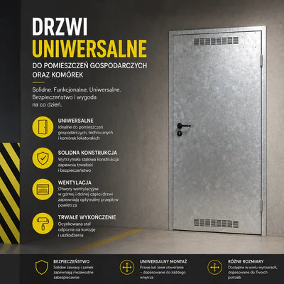 Drzwi uniwersalne metalowe Porta 80 model 2 , DNWPL2MU080000SP2K0000