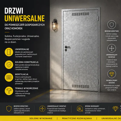Drzwi uniwersalne metalowe Porta 80 model 2 , DNWPL2MU080000SP2K0000