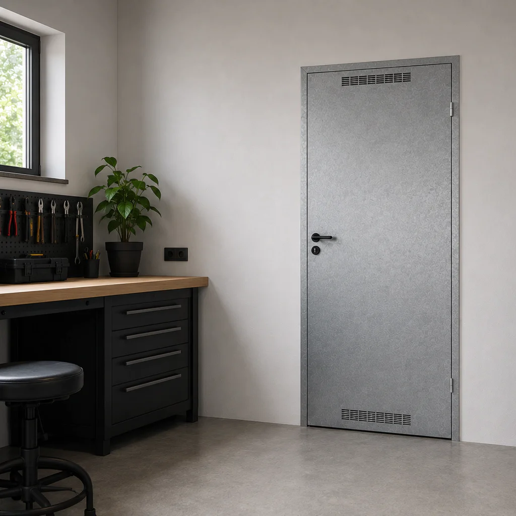 Drzwi uniwersalne metalowe Porta 80 model 2 , DNWPL2MU080000SP2K0000, Drzwi uniwersalne, Drzwi do pom.gospodarczych i kom. lok., PORTA