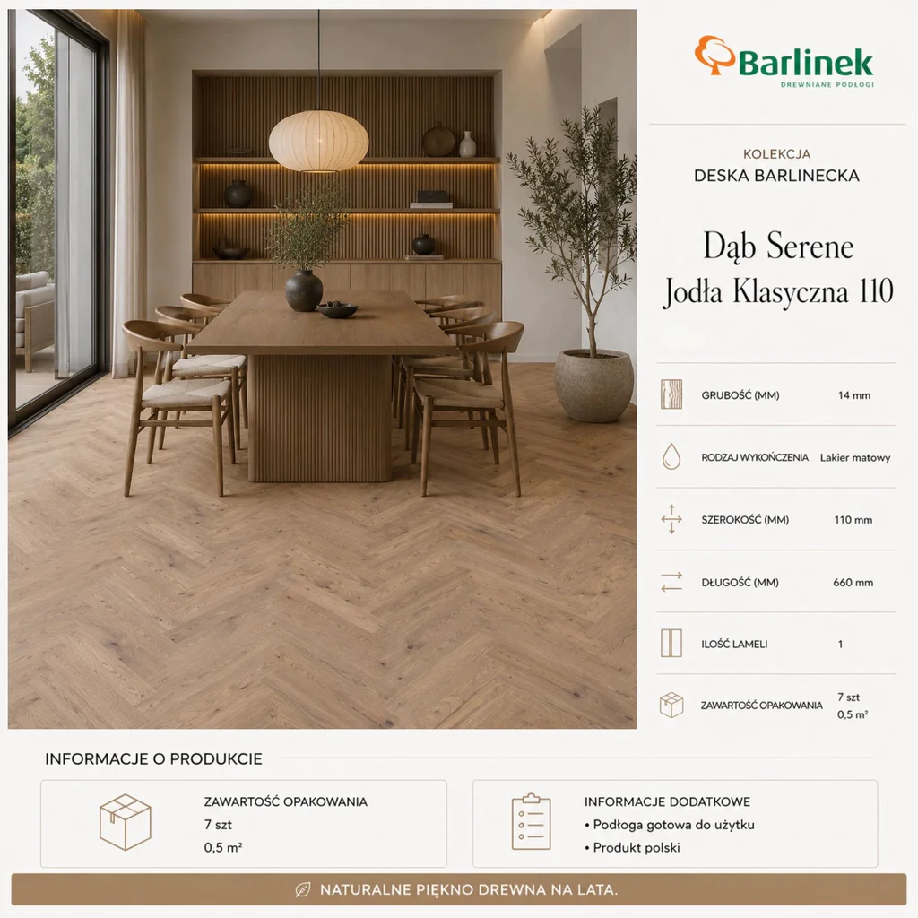 Dąb Serene Jodła Klasyczna 110 1WC000002 14 mm, Deska barlinecka, Classico Line - Jodła Klasyczna, Barlinek