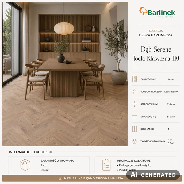 Podłoga drewniana Dąb Serene Jodła Klasyczna Ciemny 14 mm