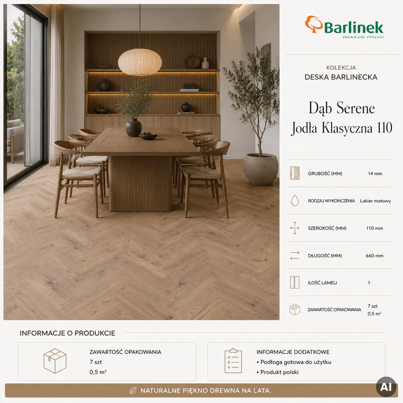Podłoga drewniana Dąb Serene Jodła Klasyczna 14 mm, 1WC00