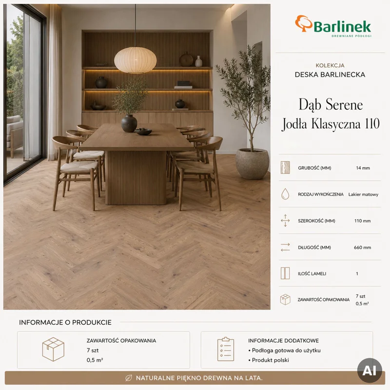 Podłoga drewniana Dąb Serene Jodła Klasyczna 14 mm, 1WC00