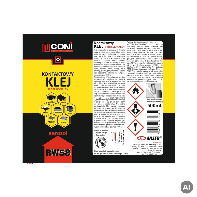 Klej kontaktowy CONI RW58 500 ml, 5903231419601 - 3