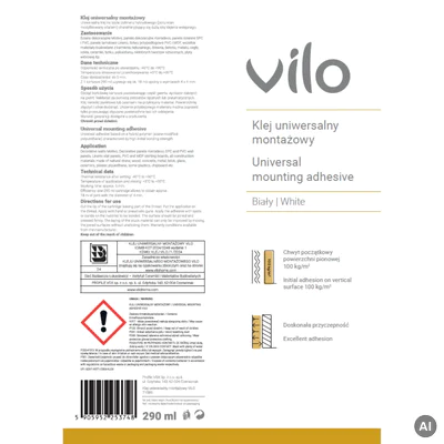 Klej montażowy uniwersalny Vilo  290 ml, 6031424