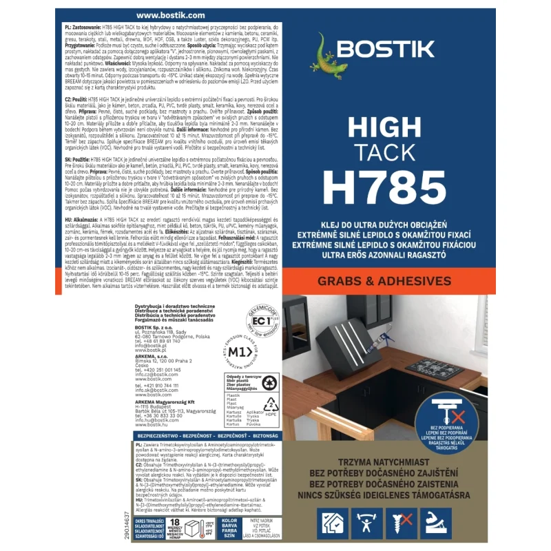 Klej montażowy Bostik H785 High Tack 290 ml, BOK211093 - 2