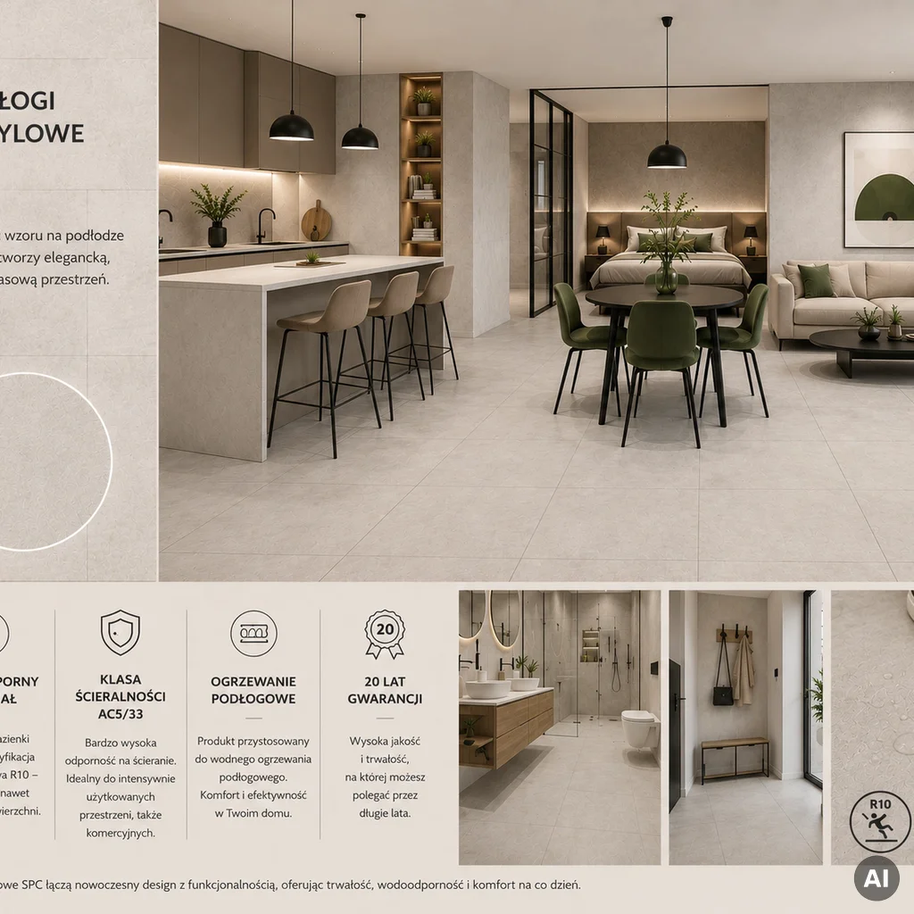 Panele winylowe SPC Concrete Dust 5 mm Klasa 33, 6067231, Panele winylowe, Vilo SPC Floor, Vilo