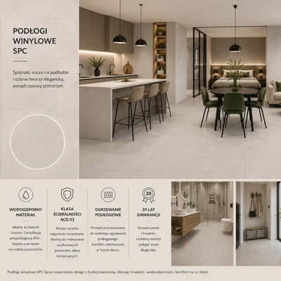 Panele winylowe SPC Concrete Dust 60x60 Beton Matowy 6067231 Klasa 33 5 mm
