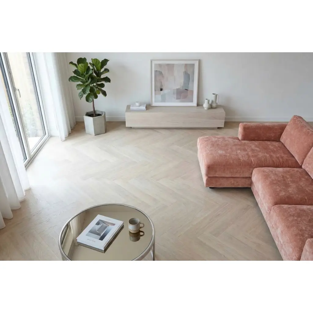 Panele podłogowe Jodełka Dąb Baronia jasny EL2132 AC4 8 mm, 1806783, Panele podłogowe, NatureSense Herringbone, Egger