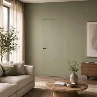 Zestaw Drzwi ukryte + Ościeżnica Porta HIDE Bezprzylgowe (otwierane na zewnątrz) Prawe 80cm płyta, SPA1110P08LBP0A7V0O000, OPA100LP080000AN300000