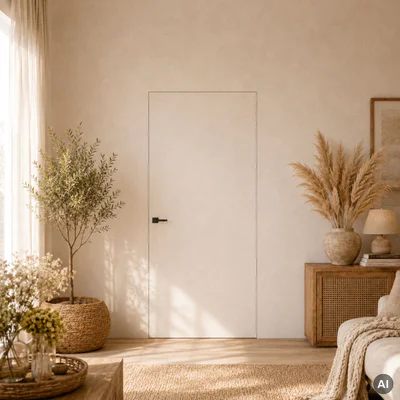 Zestaw Drzwi ukryte + Ościeżnica Porta HIDE Bezprzylgowe (otwierane na zewnątrz) Lewe 80cm płyta, SPA1110L08LBP0A7V0O000, OPA100LL080000AN300000