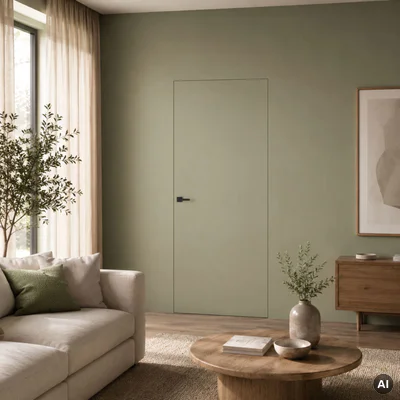 Zestaw Drzwi ukryte + Ościeżnica Porta HIDE Bezprzylgowe (otwierane na zewnątrz) Lewe 80cm płyta, SPA1110L08LBP0A7V0O000, OPA100LL080000AN300000