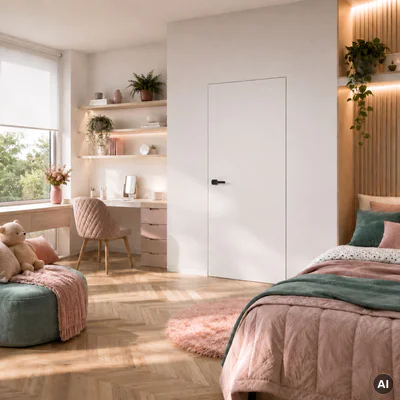 Zestaw Drzwi ukryte + Ościeżnica Porta HIDE Bezprzylgowe (otwierane na zewnątrz) Lewe 80cm płyta, SPA1110L08LBP0A7V0O000, OPA100LL080000AN300000