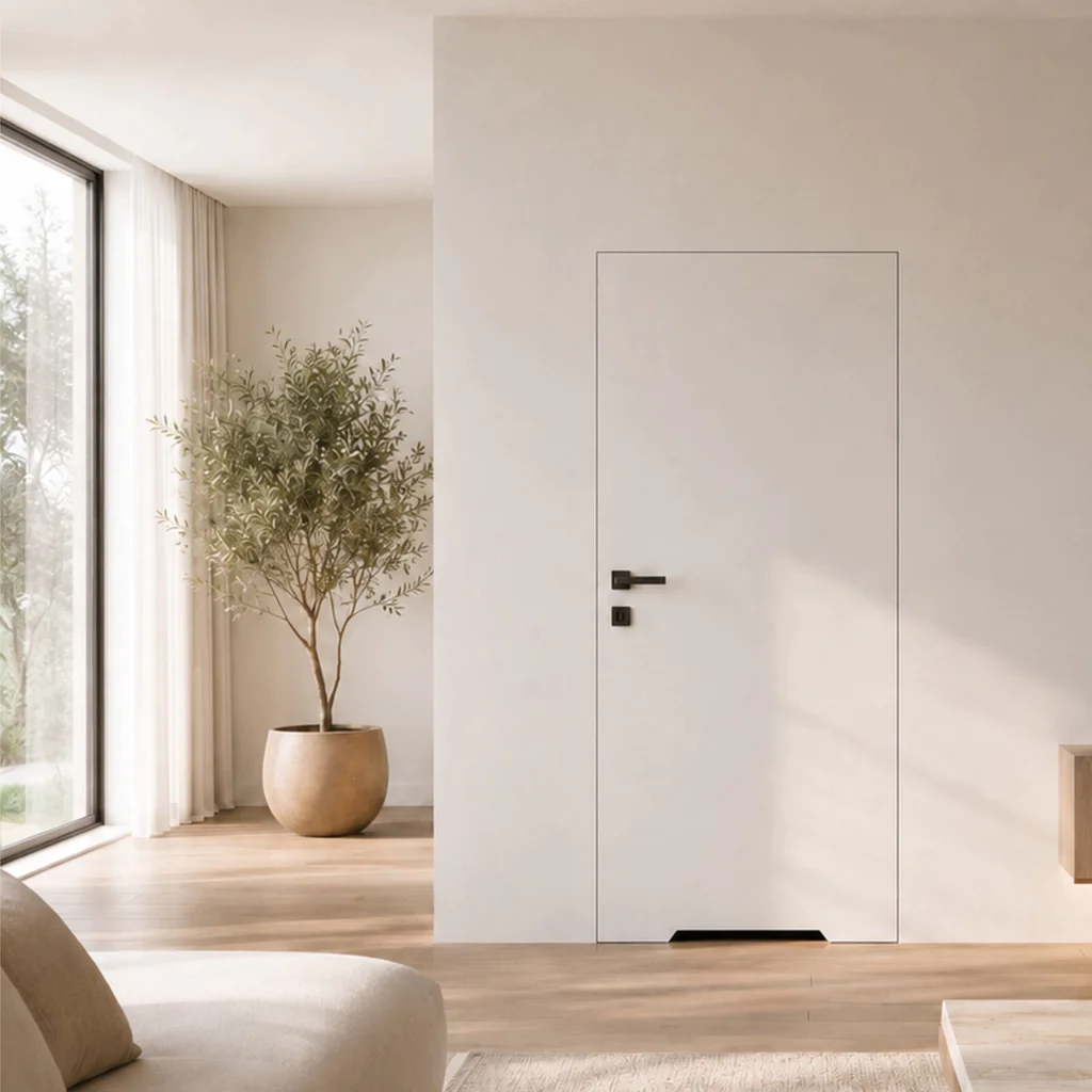 Zestaw Drzwi ukryte + Ościeżnica Porta HIDE WC Bezprzylgowe (otwierane na zewnątrz) Prawe 80cm płyta, SPA1110P08LBPWAYV0O000, OPA100LP080000AN300000, Zestaw, PORTA HIDE, PORTA
