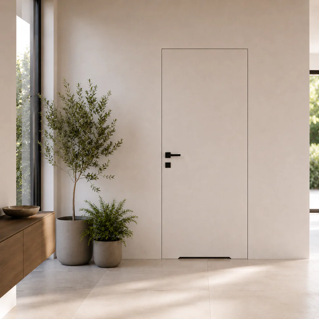 Zestaw Drzwi ukryte + Ościeżnica Porta HIDE WC Bezprzylgowe (otwierane na zewnątrz) Prawe 80cm płyta, SPA1110P08LBPWAYV0O000, OPA100LP080000AN300000, Zestaw, PORTA HIDE, PORTA