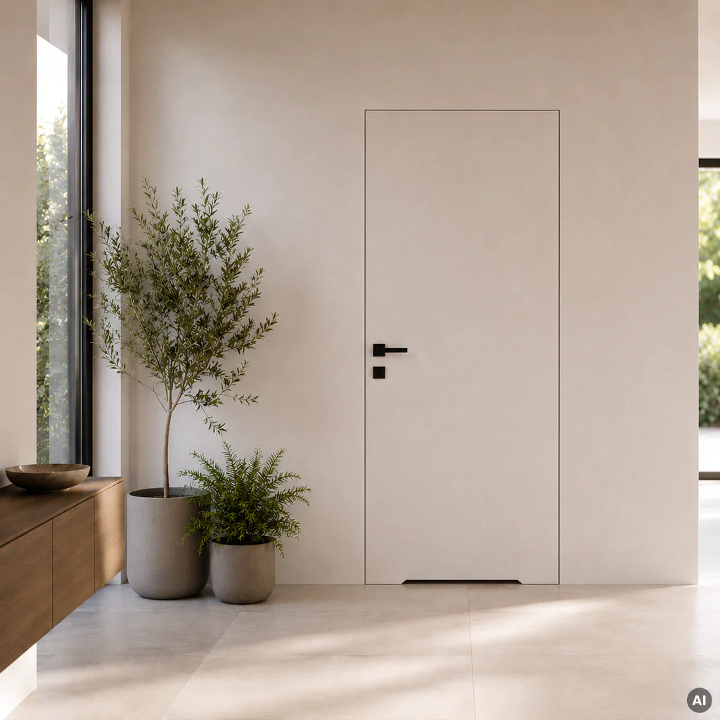 Zestaw Drzwi ukryte + Ościeżnica Porta HIDE WC Bezprzylgowe (otwierane na zewnątrz) Prawe 80cm płyta, SPA1110P08LBPWAYV0O000, OPA100LP080000AN300000, Zestaw, PORTA HIDE, PORTA