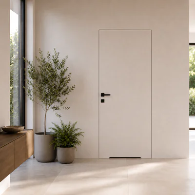 Zestaw Drzwi ukryte + Ościeżnica Porta HIDE WC Bezprzylgowe (otwierane na zewnątrz) Prawe 80cm płyta, SPA1110P08LBPWAYV0O000, OPA100LP080000AN300000
