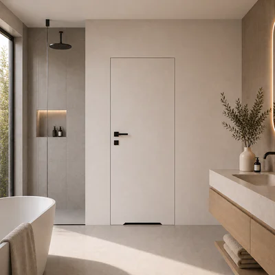 Zestaw Drzwi ukryte + Ościeżnica Porta HIDE WC Bezprzylgowe (otwierane na zewnątrz) Prawe 80cm płyta, SPA1110P08LBPWAYV0O000, OPA100LP080000AN300000