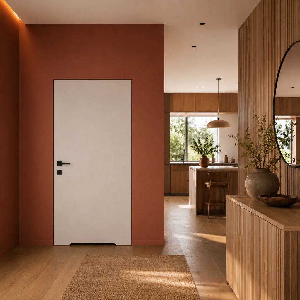 Zestaw Drzwi ukryte + Ościeżnica Porta HIDE WC Bezprzylgowe (otwierane na zewnątrz) Prawe 80cm płyta, SPA1110P08LBPWAYV0O000, OPA100LP080000AN300000, Zestaw, PORTA HIDE, PORTA