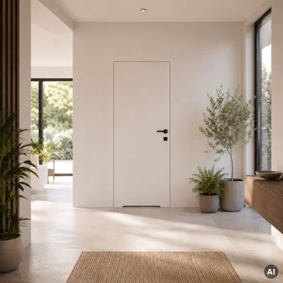 Zestaw Drzwi ukryte + Ościeżnica Porta HIDE WC Bezprzylgowe (otwierane na zewnątrz) Lewe 80cm płyta, SPA1110L08LBPWAYV0O000, OPA100LL080000AN300000