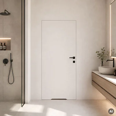 Zestaw Drzwi ukryte + Ościeżnica Porta HIDE WC Bezprzylgowe (otwierane na zewnątrz) Lewe 80cm płyta, SPA1110L08LBPWAYV0O000, OPA100LL080000AN300000