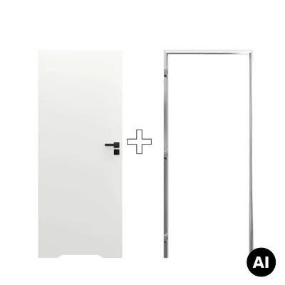 Zestaw Drzwi ukryte + Ościeżnica Porta HIDE WC Bezprzylgowe (otwierane na zewnątrz) Lewe 70cm płyta, SPA1110L07LBPWAOV0O000, OPA100LL070000AM300000