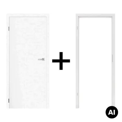 Komplet drzwi + Ościeżnica regulowana 95-114 Norma Decor 1 lewe 80cm Zawias motylkowy bezprzylgowe, 100073568, 100073604