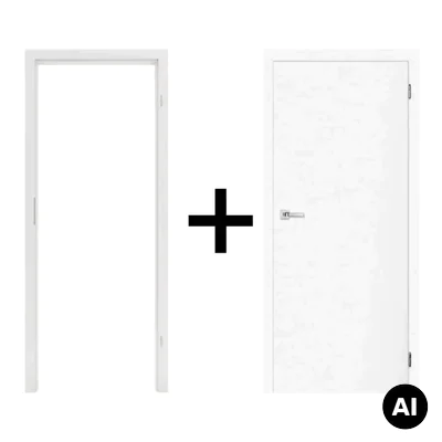 Komplet drzwi + Ościeżnica regulowana 95-114 Norma Decor 1 prawe 80cm Zawias motylkowy bezprzylgowe, 100073569, 100073608