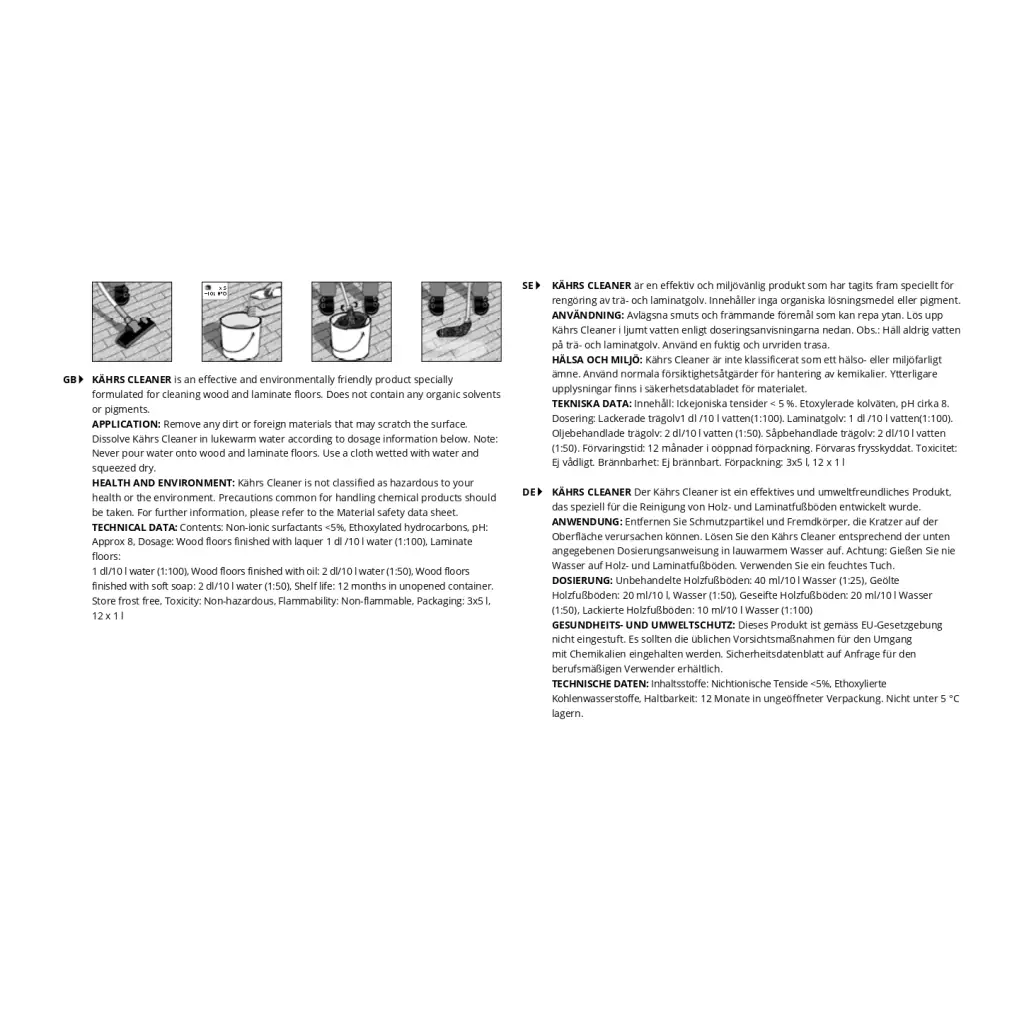 Kahrs Cleaner 1l Płyn Koncentrat do czyszczenia podłóg drewnianych i winylowych, 710518, Płyn Koncentrat do czyszczenia podłóg drewnianych i winylowych, Środki pielęgnacyjne Kahrs, Kahrs